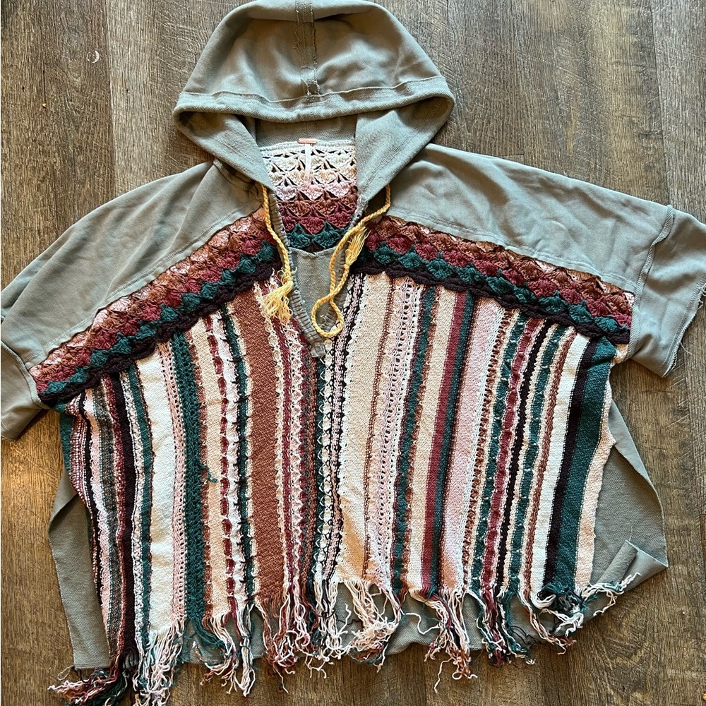 Free People Multicolor Hooded Top